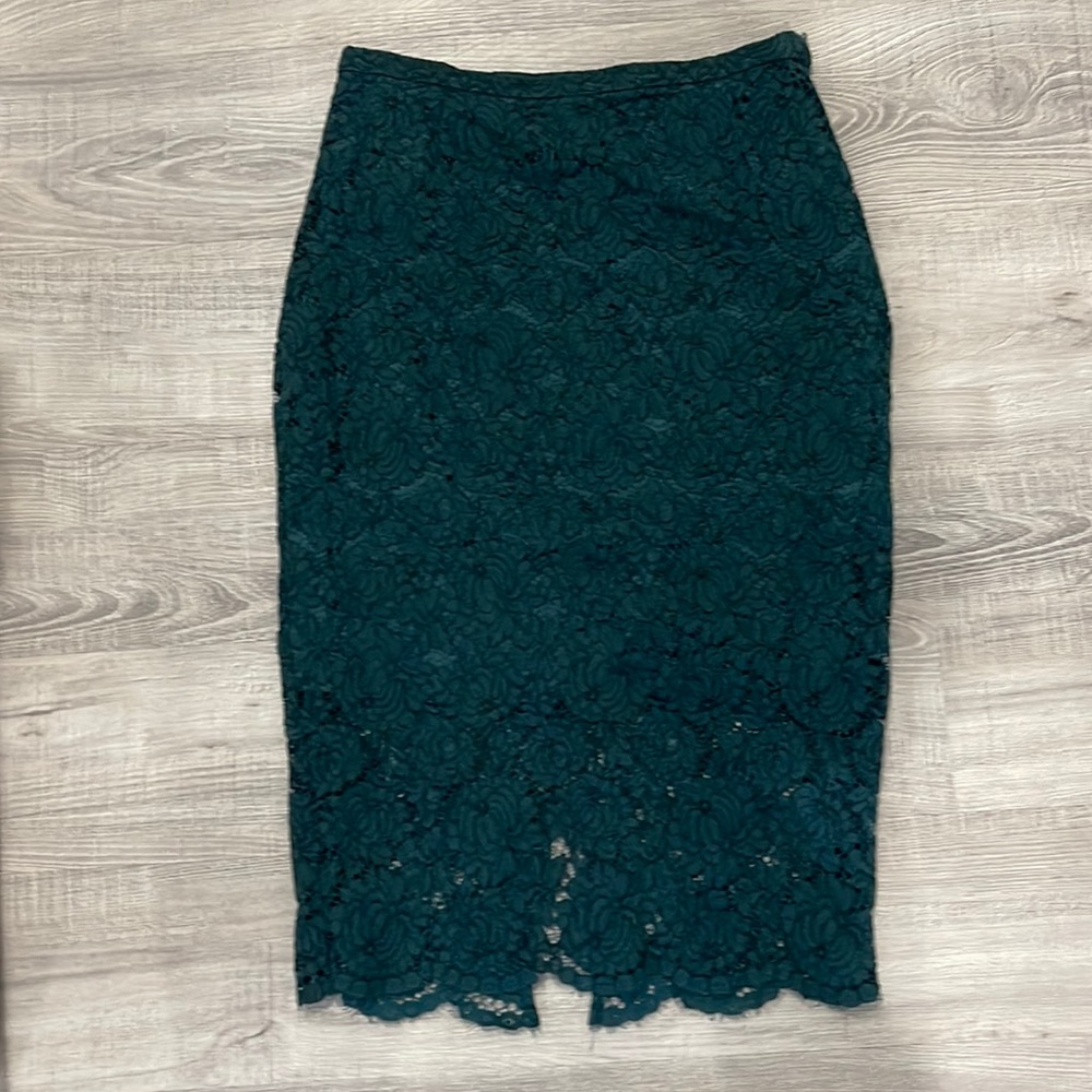 Dark Green Lace Skirt